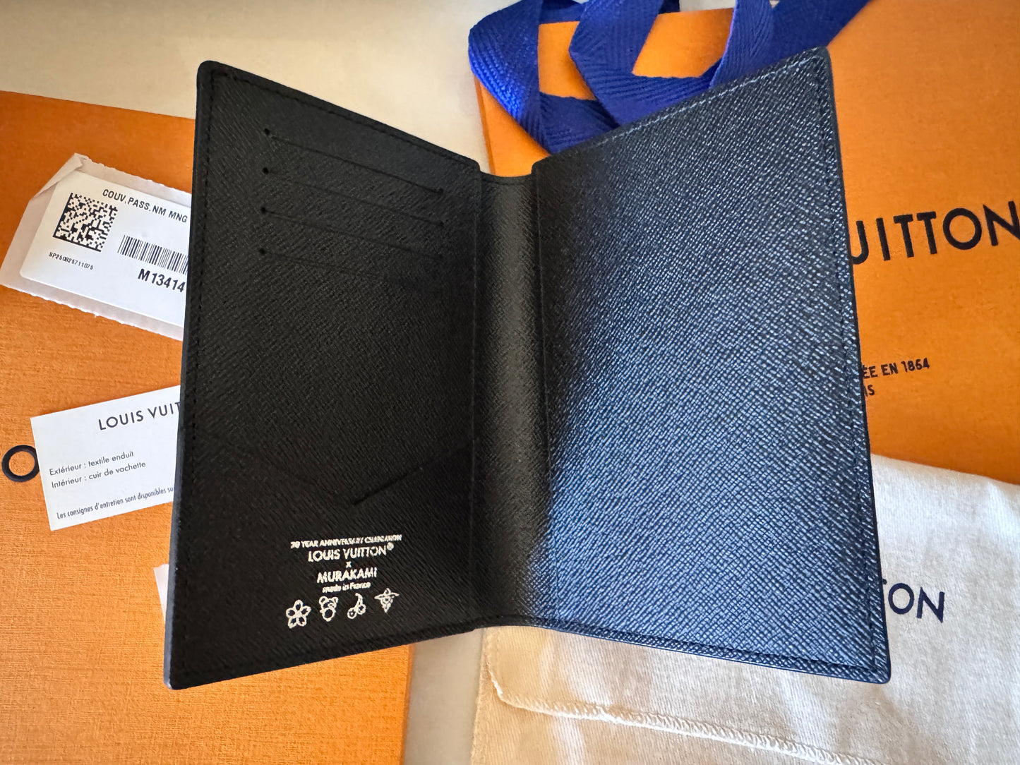 Louis Vuitton x Murakami Black Passport Cover
