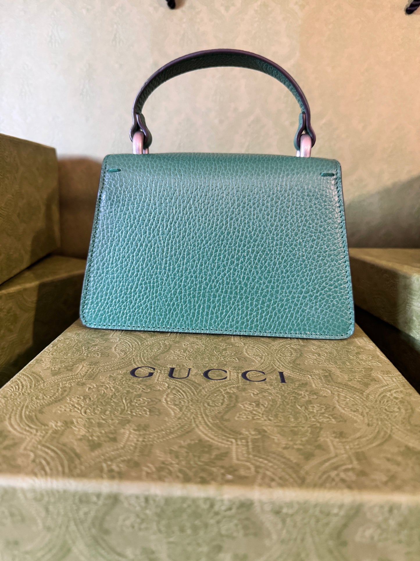 Gucci Emerald Super Mini Dionysus with Crystals