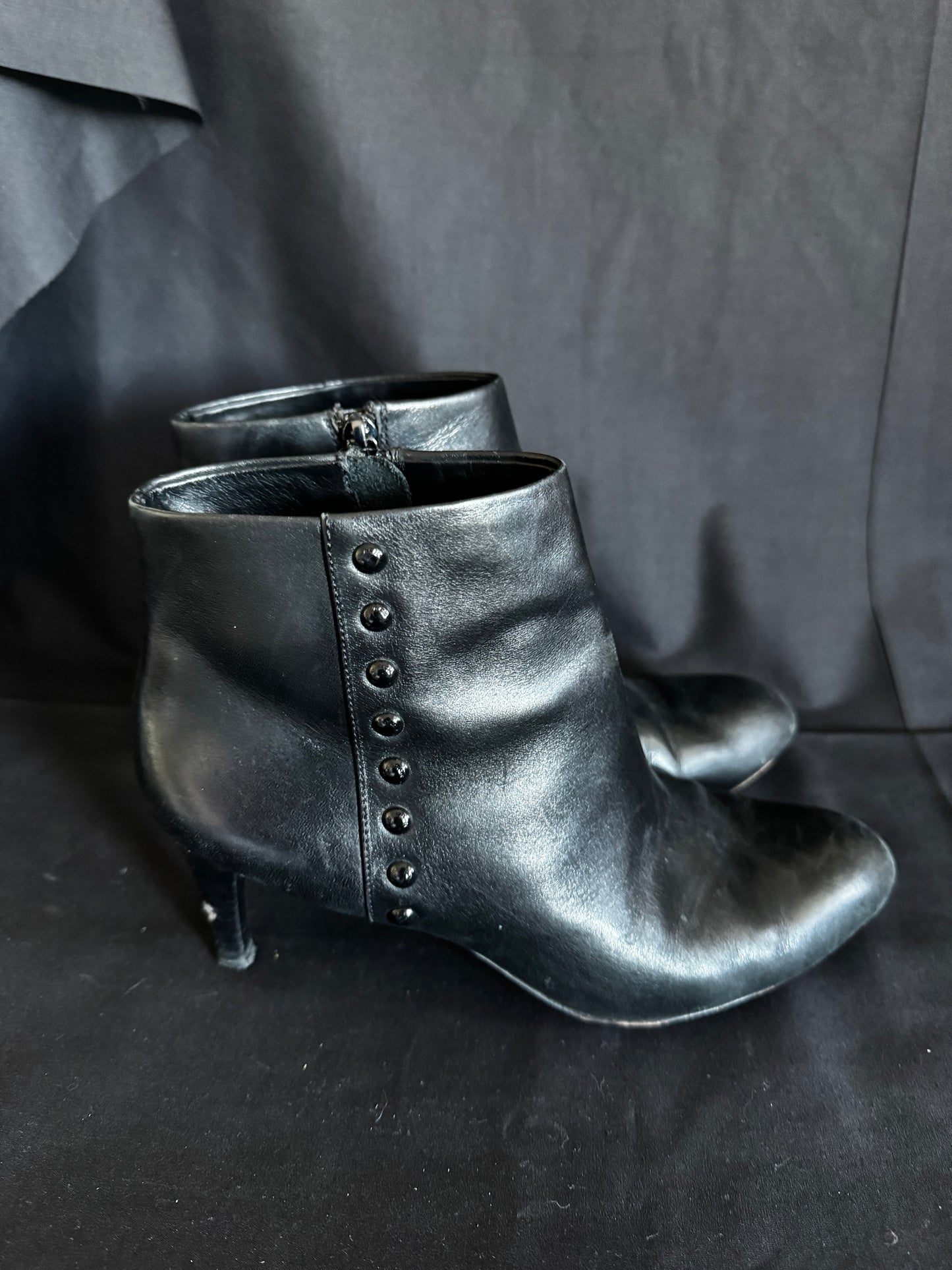 COACH Shoes Hickory Soft Shine Leather Stiletto Boot Womens Sz 7.5 Black