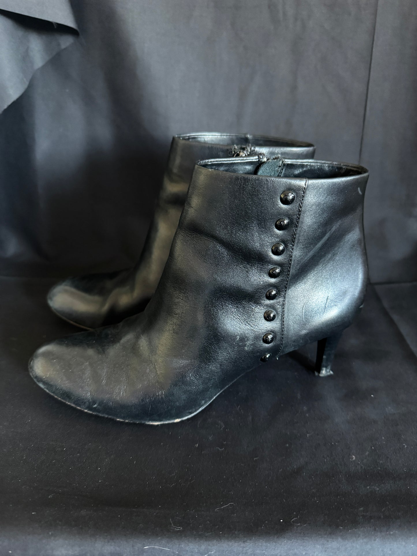 COACH Shoes Hickory Soft Shine Leather Stiletto Boot Womens Sz 7.5 Black