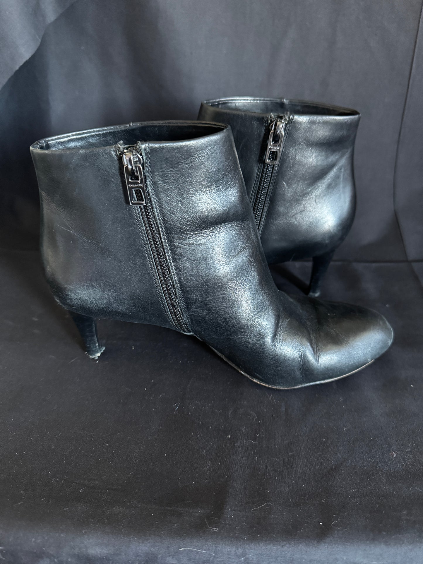 COACH Shoes Hickory Soft Shine Leather Stiletto Boot Womens Sz 7.5 Black