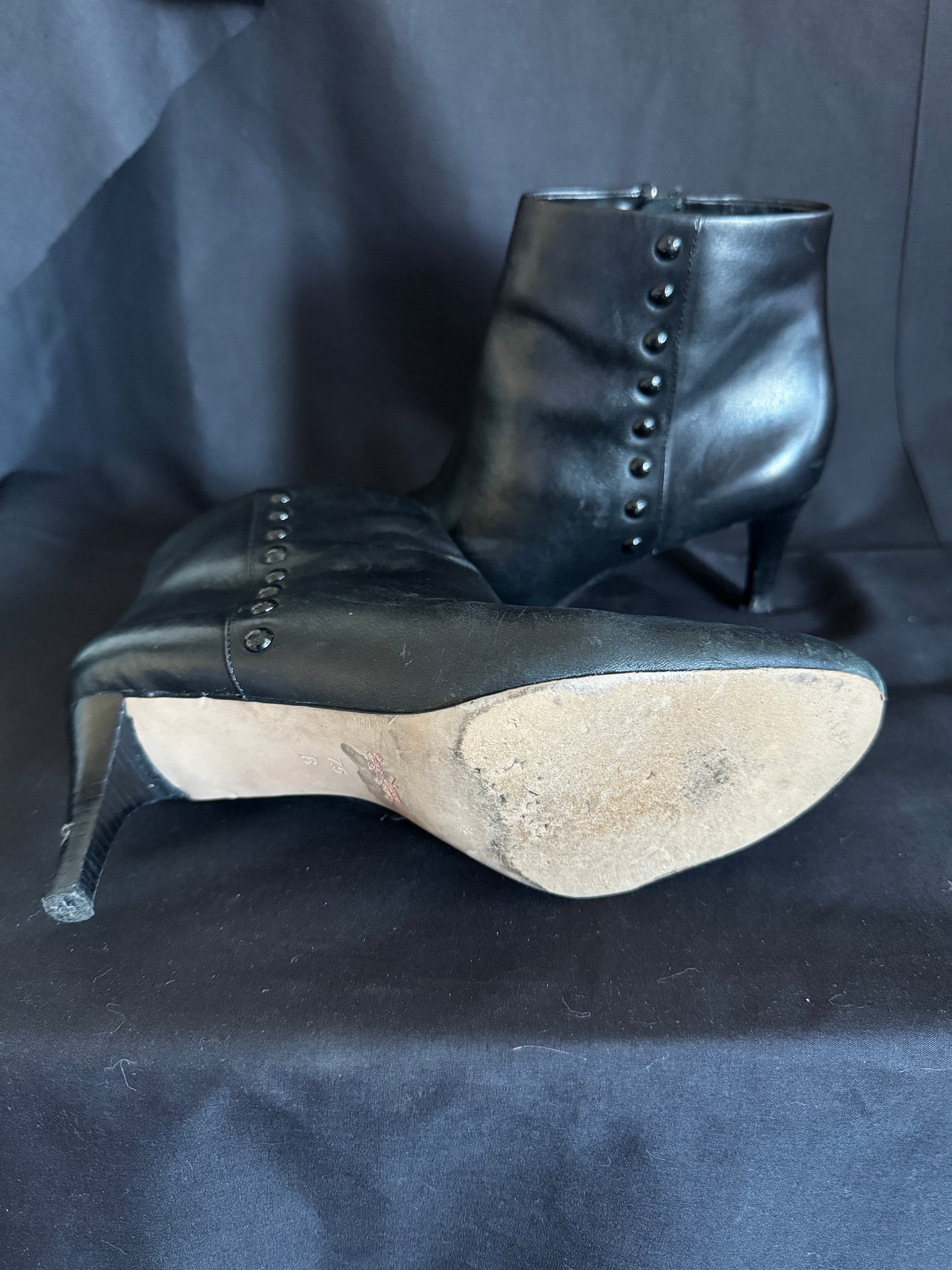 COACH Shoes Hickory Soft Shine Leather Stiletto Boot Womens Sz 7.5 Black