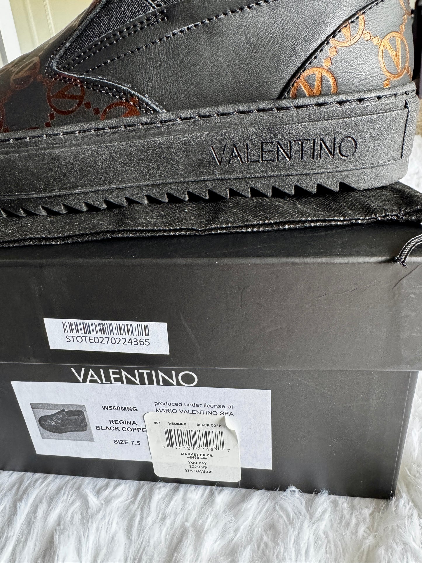 Valentino Shoes by Mario Valentino Monogram Leather Sneaker Size 7.5 $499 NWB!!!