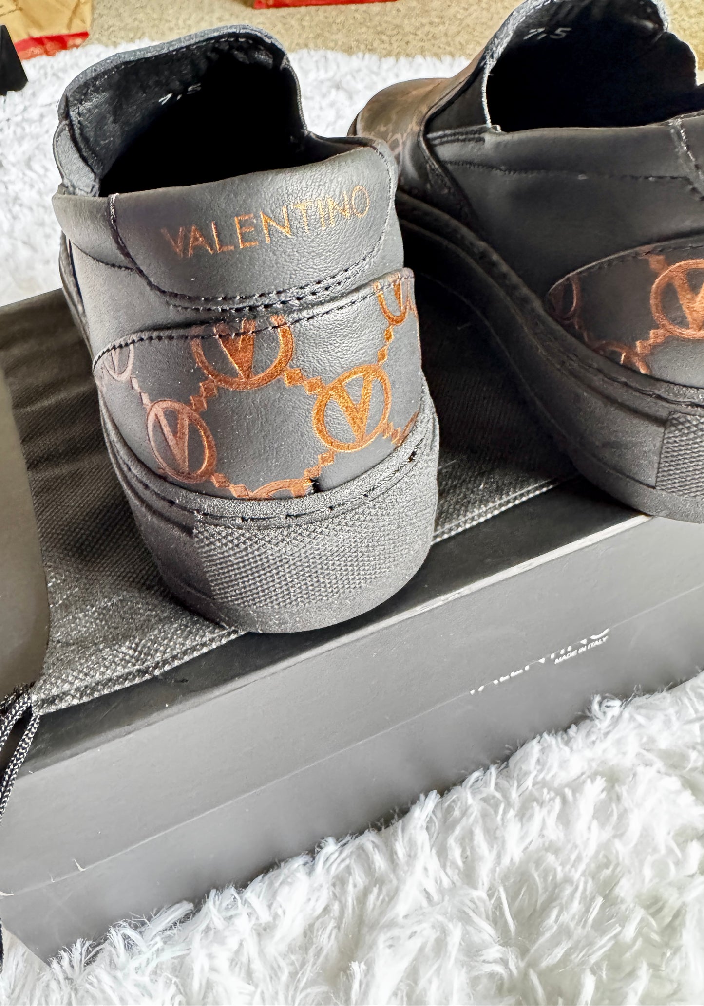 Valentino Shoes by Mario Valentino Monogram Leather Sneaker Size 7.5 $499 NWB!!!