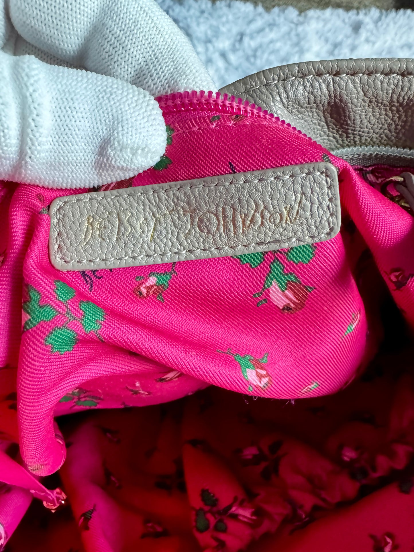 Betsey Johnson Quilted Should Purse Bag with Flowers Detail on Strap