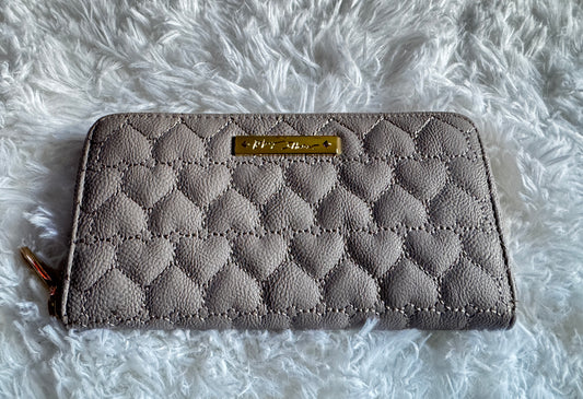 Betsey Johnson Gray Puff Heart Wallet Vintage