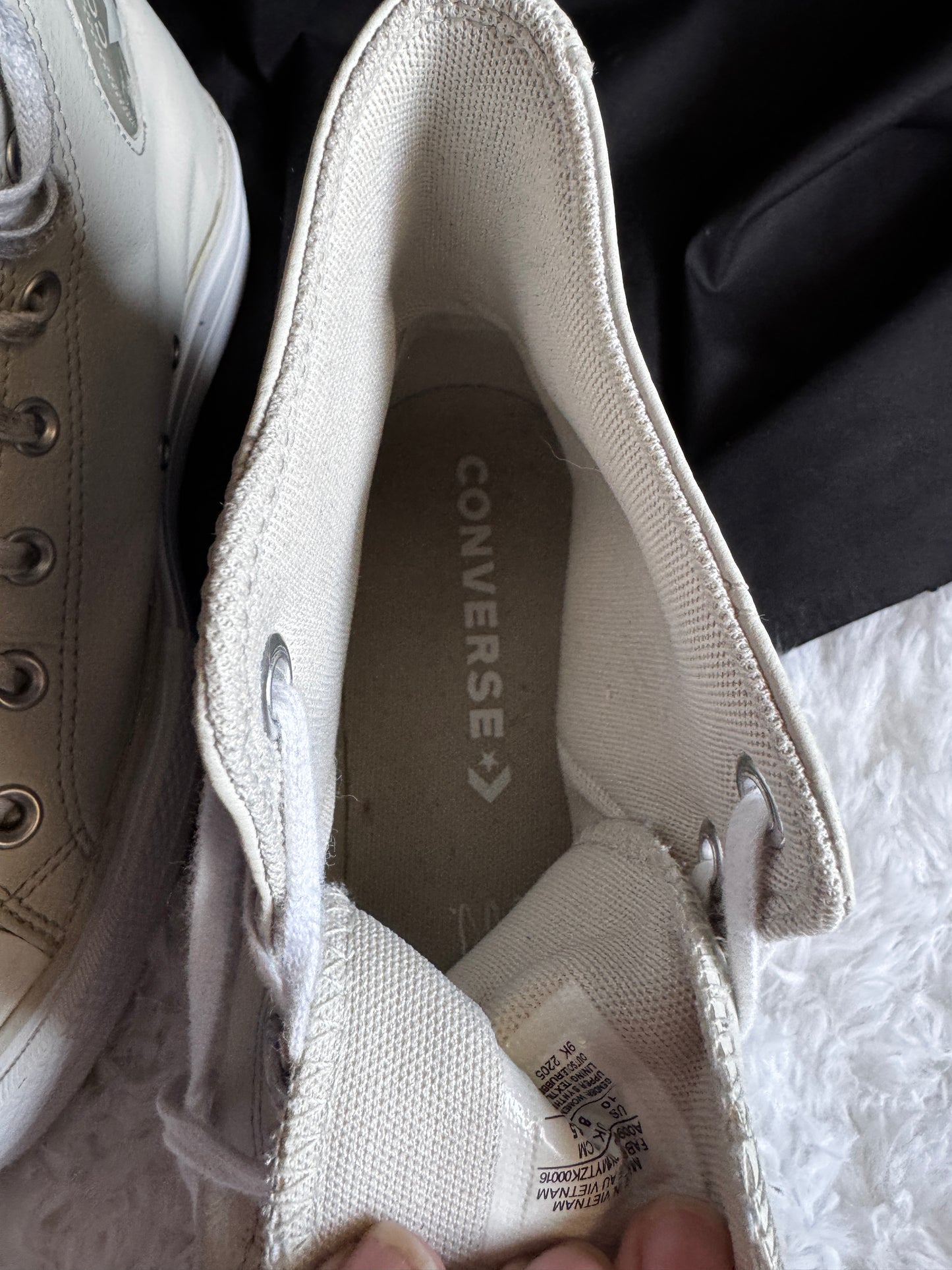 Converse Chuck Taylor All Star Platform Cream/White Leather Size 10