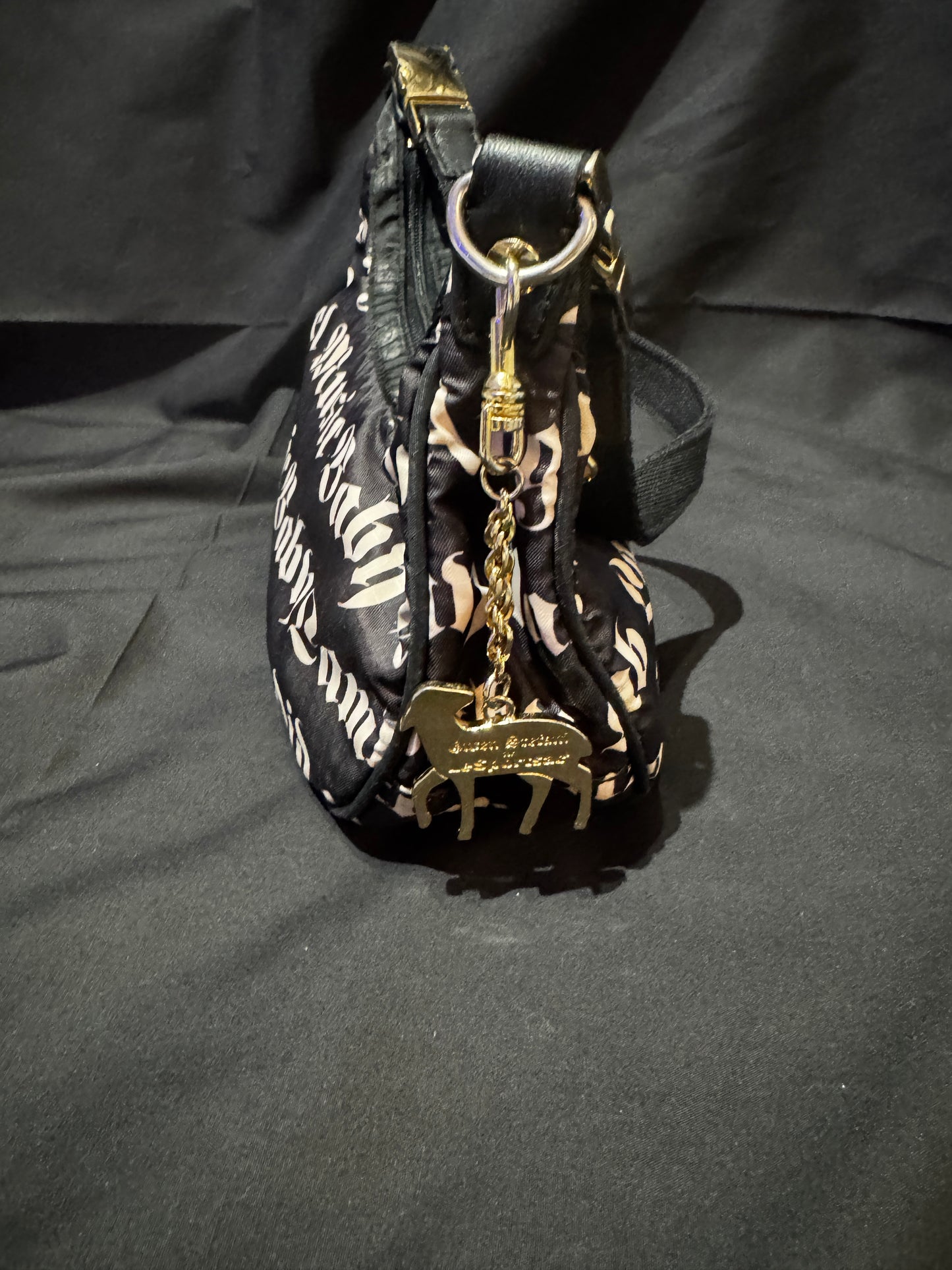 L.A.M.B Gwen Stefani LeSportsac Purse Bag White Shoulder Bag Black