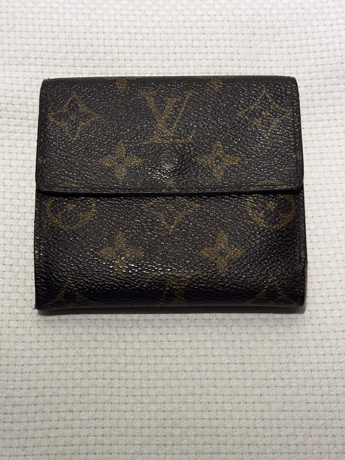 Louis Vuitton Vintage Trifold Mono Elise Leather Wallet Monogram Brown