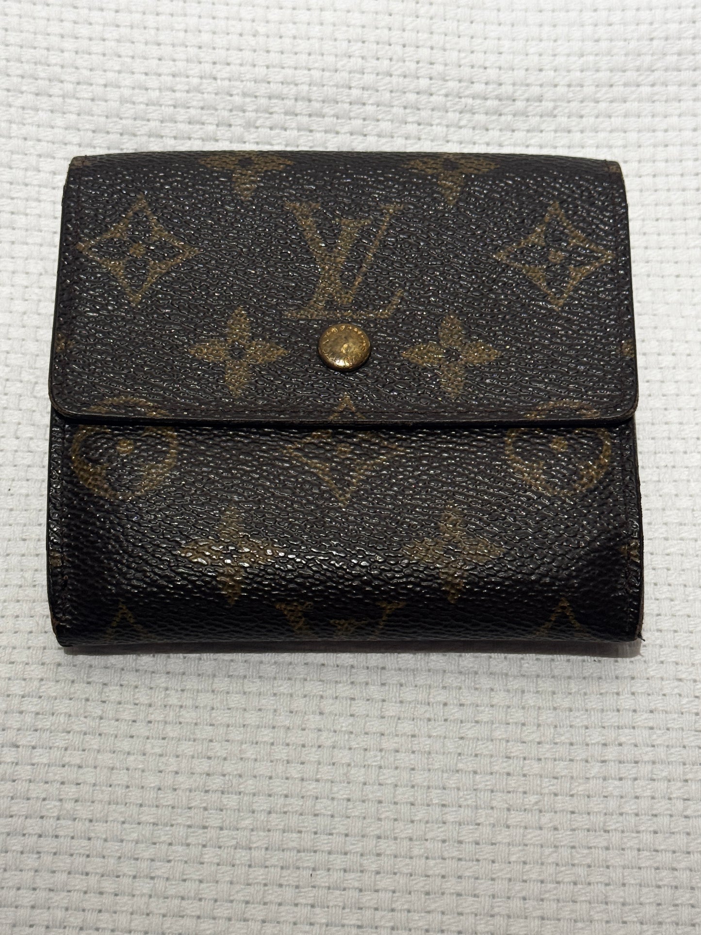 Louis Vuitton Vintage Trifold Mono Elise Leather Wallet Monogram Brown