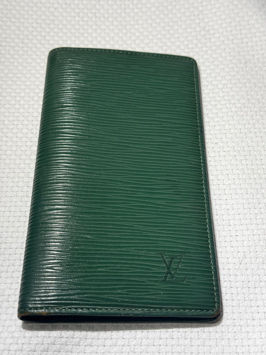 Louis Vuitton Green Epi Leather Long Bifold Wallet with COA