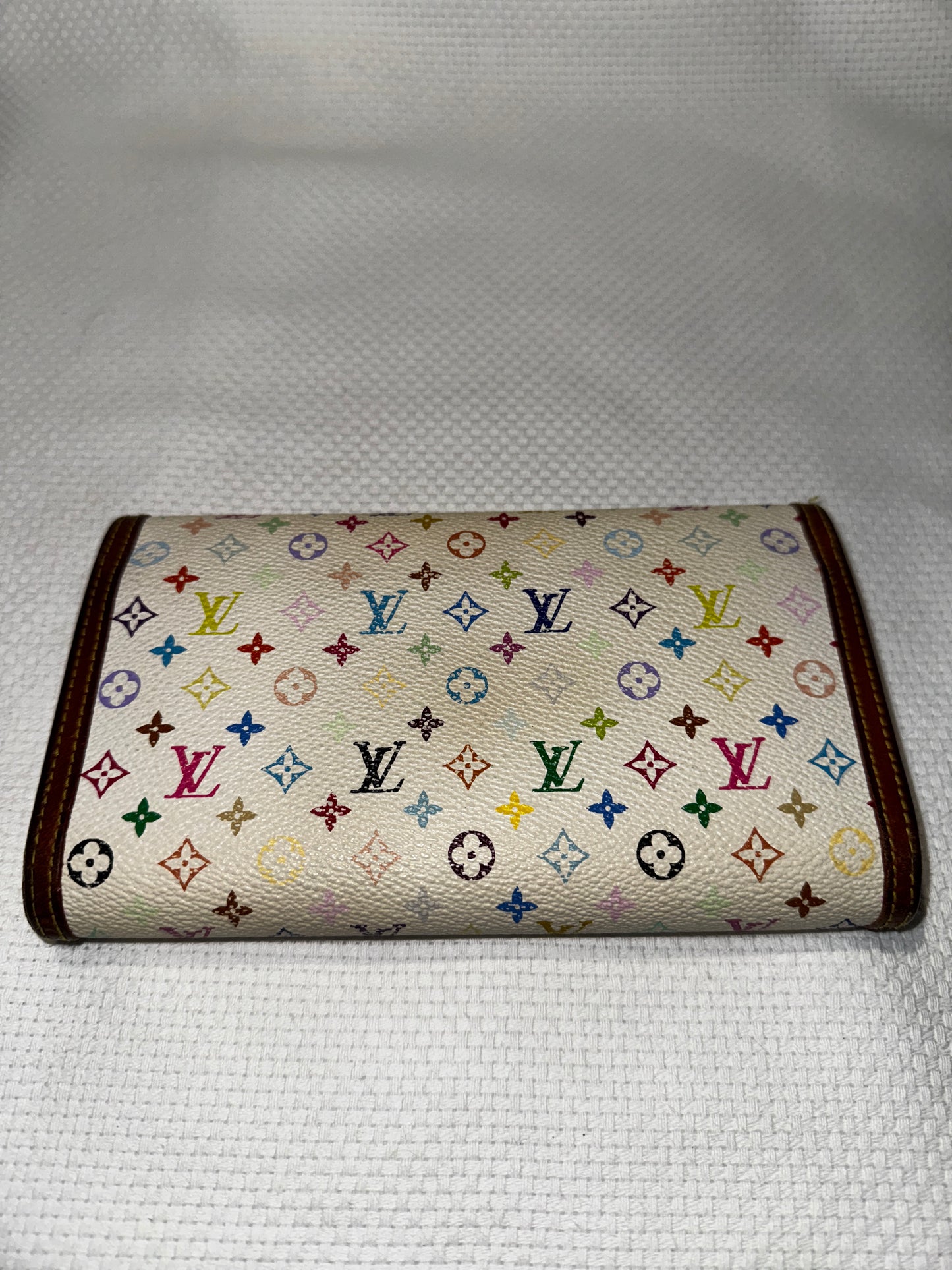 Louis Vuitton White Multicolor Porte International Murakami Wallet