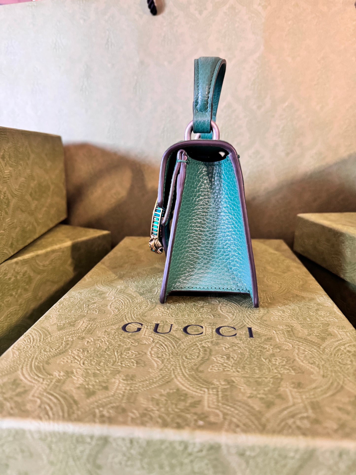Gucci Emerald Super Mini Dionysus with Crystals