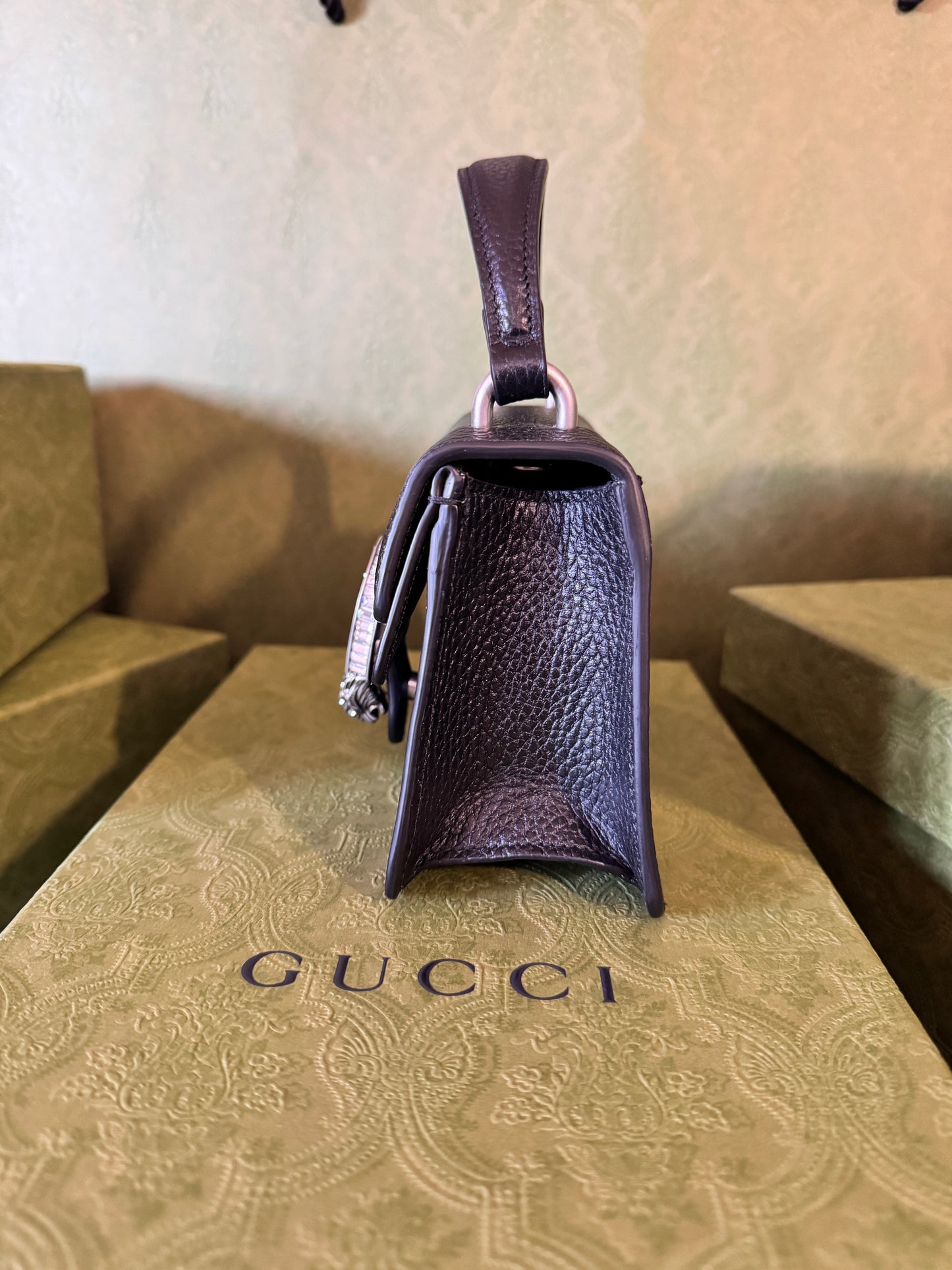 Gucci Black Super Mini Dionysus with Crystals