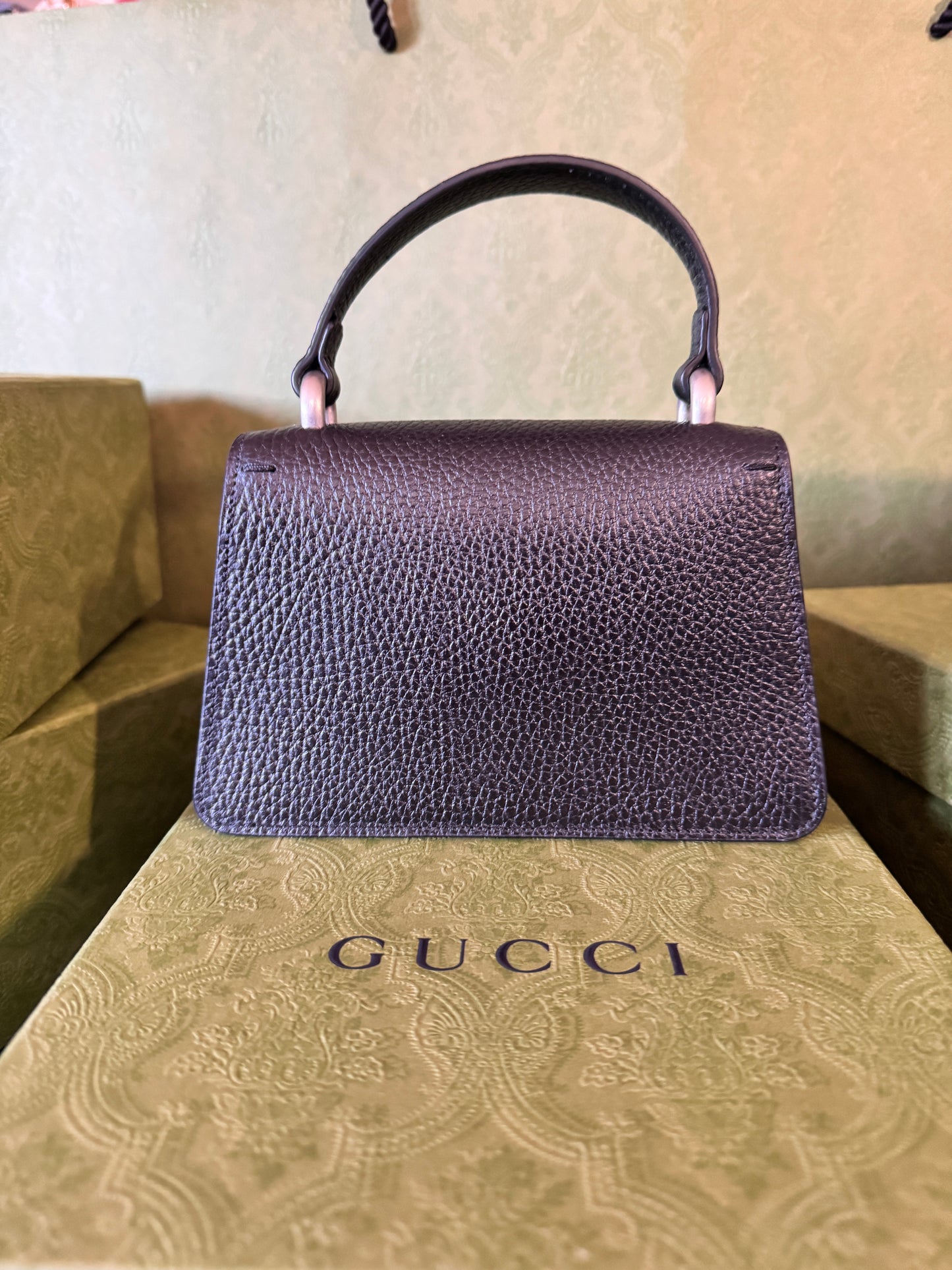 Gucci Black Super Mini Dionysus with Crystals