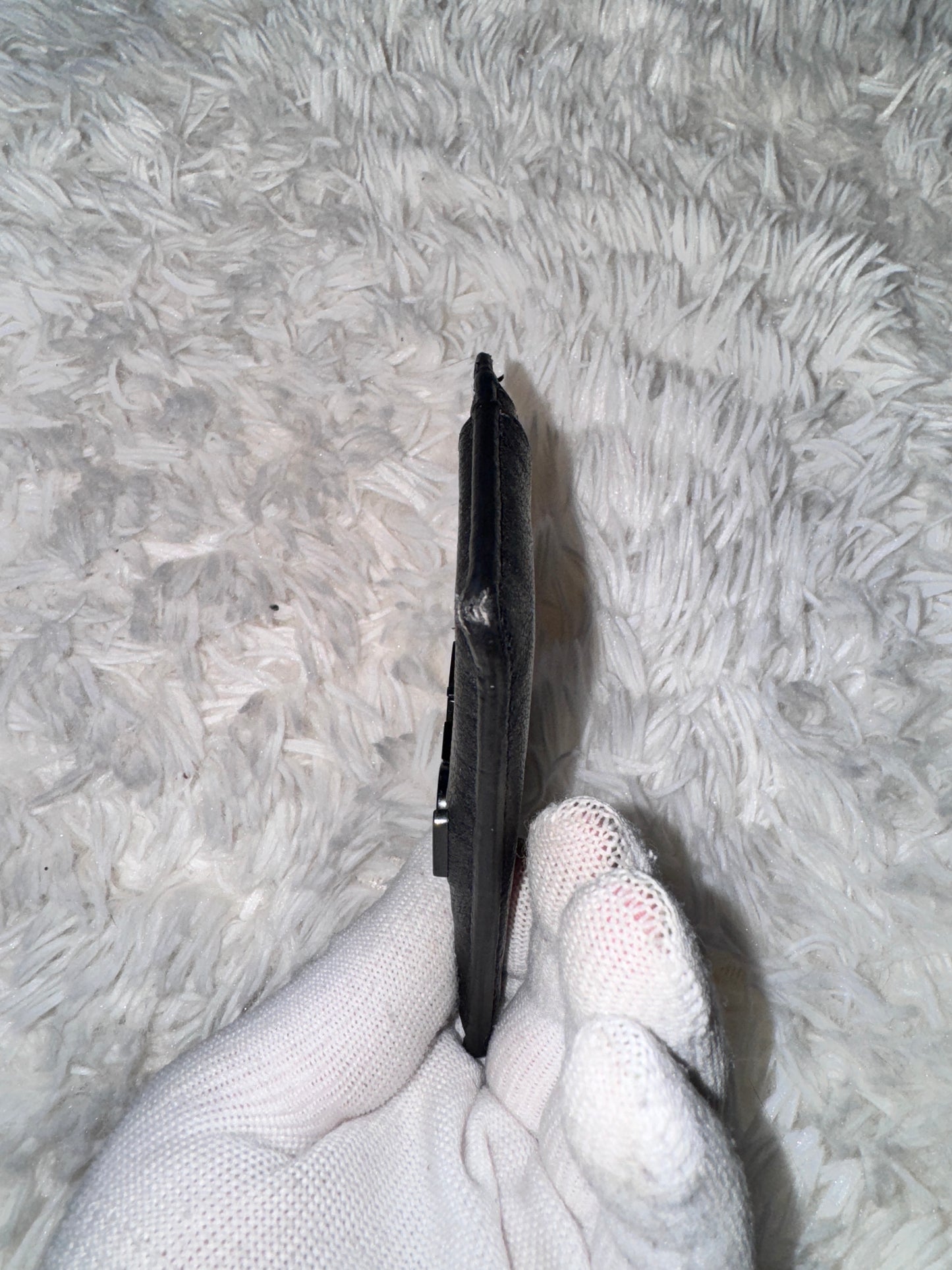 YSL Black Croc Embossed Black Calfskin Card Holder