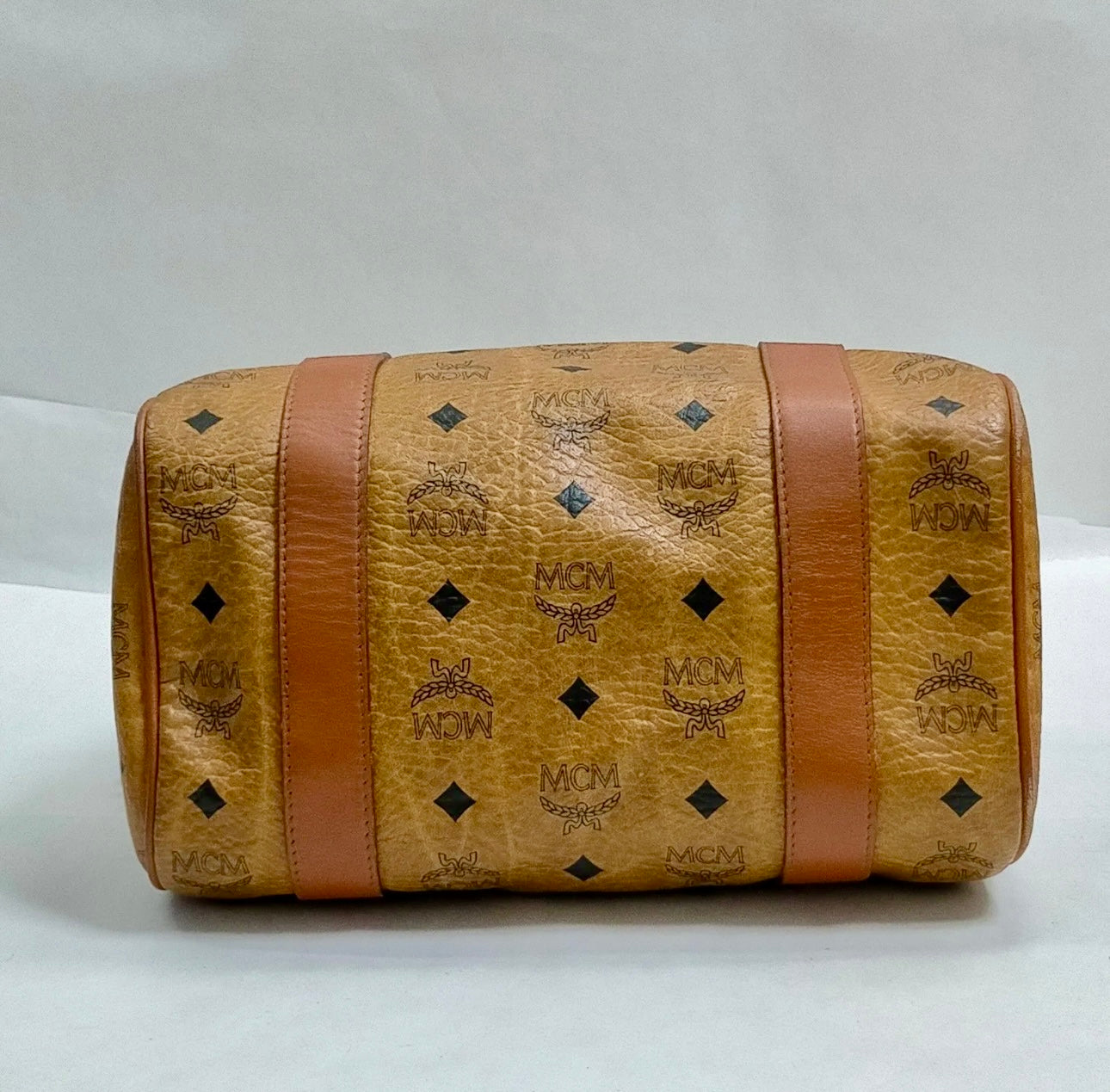 MCM Cognac Visetos Leather Handbag