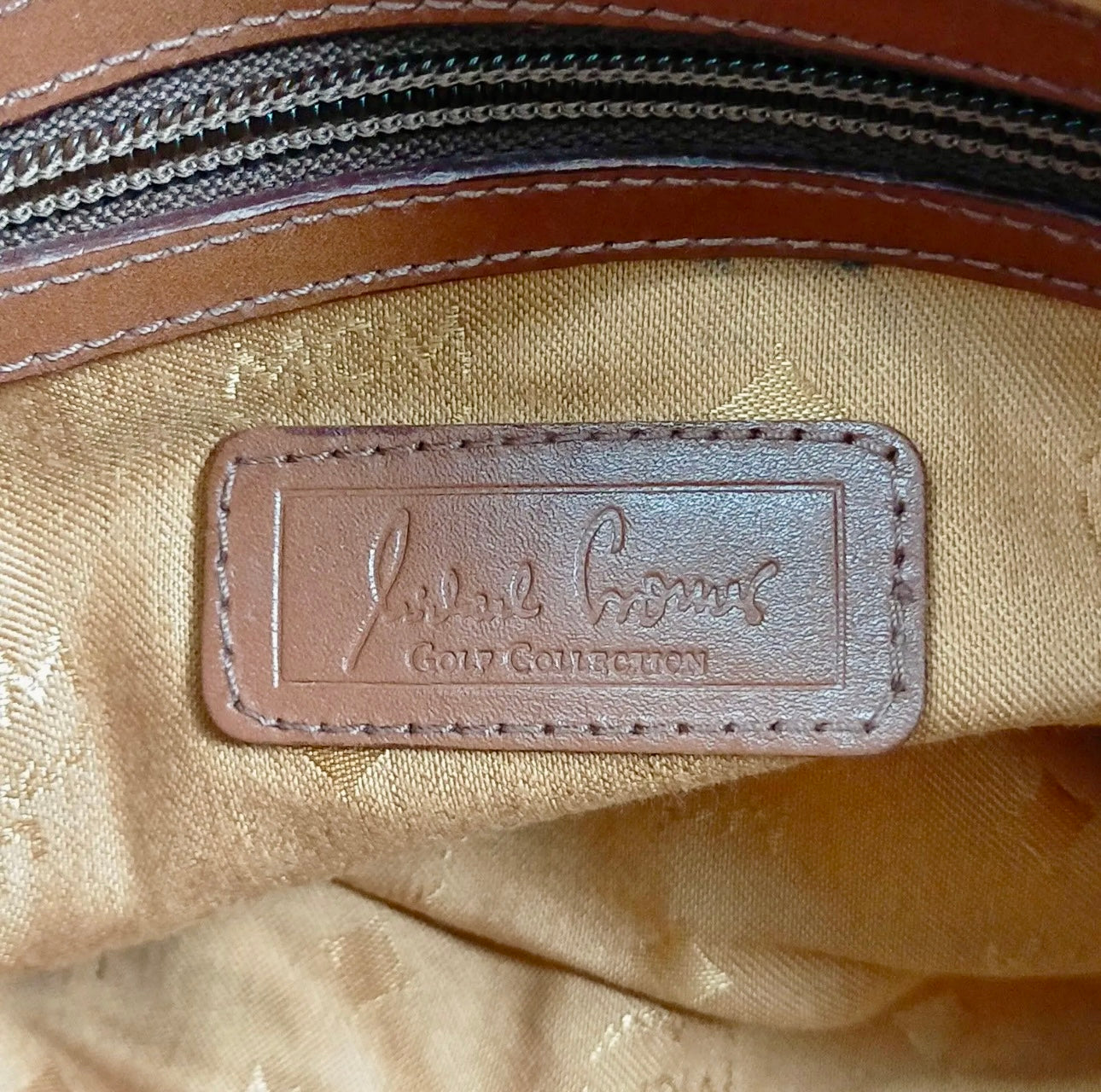 MCM Cognac Visetos Leather Handbag