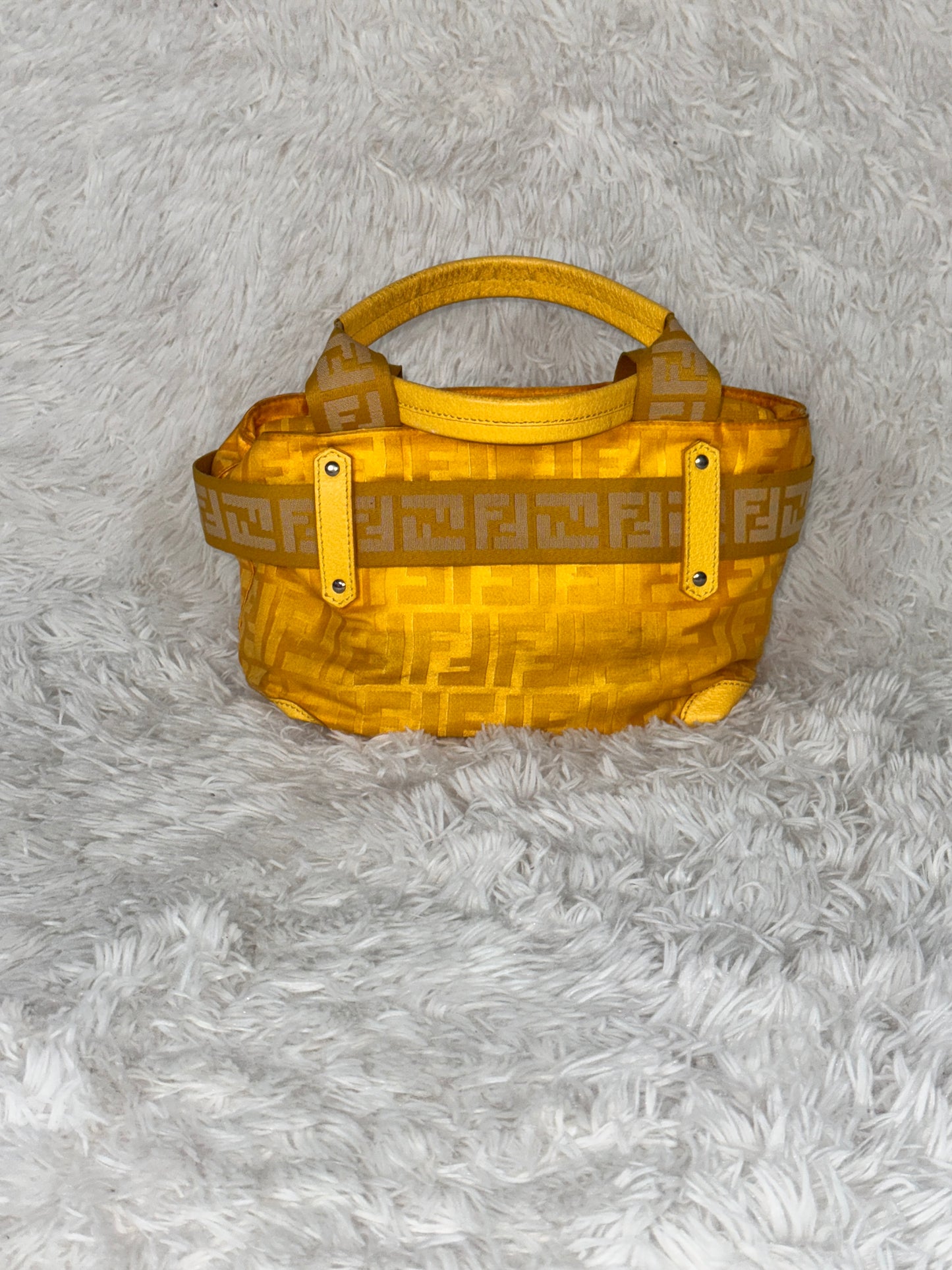 Fendi Zucca Cinghiale Medium Zip Code Shopping Tote
