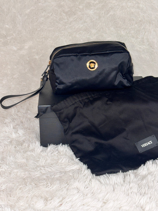 Versace Black Nylon Toiletries Pouch