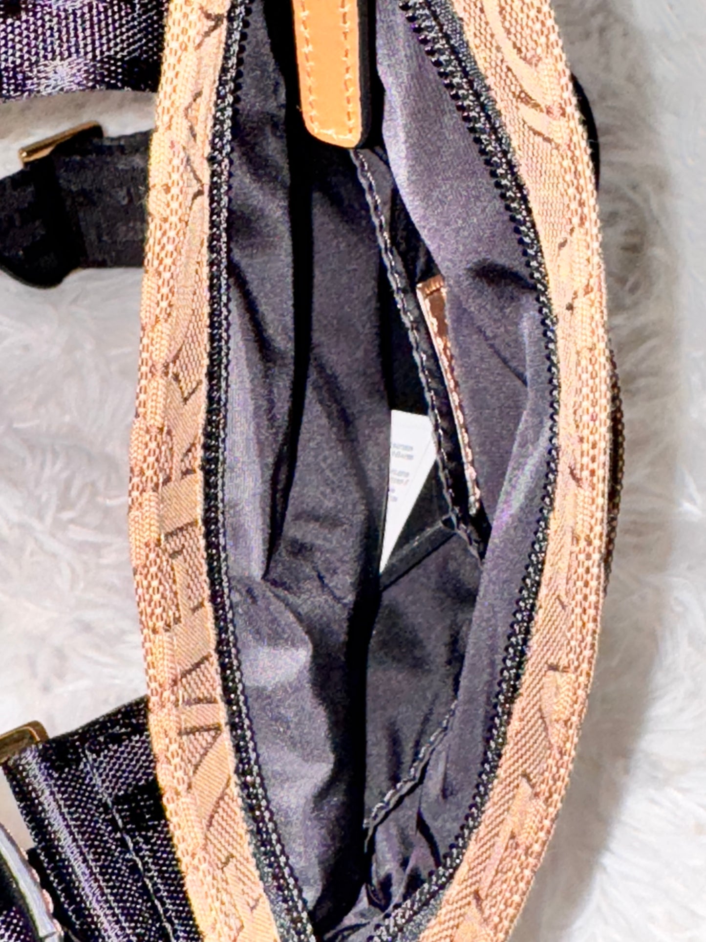 Versace Brown Canvas Allover Crossbody Bag