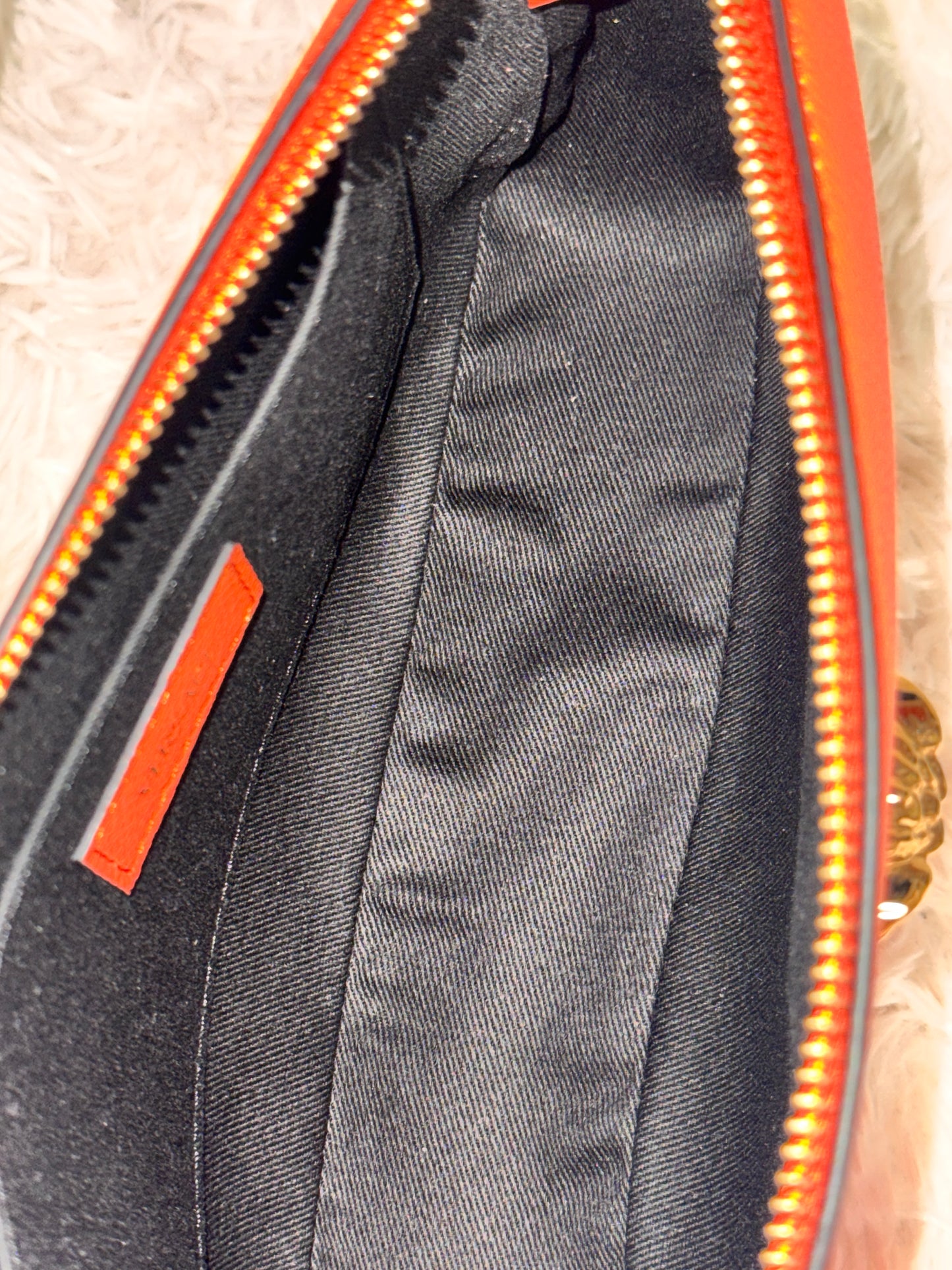 Versace Pumpkin Orange La Medusa Calfskin Leather Shoulder Bag