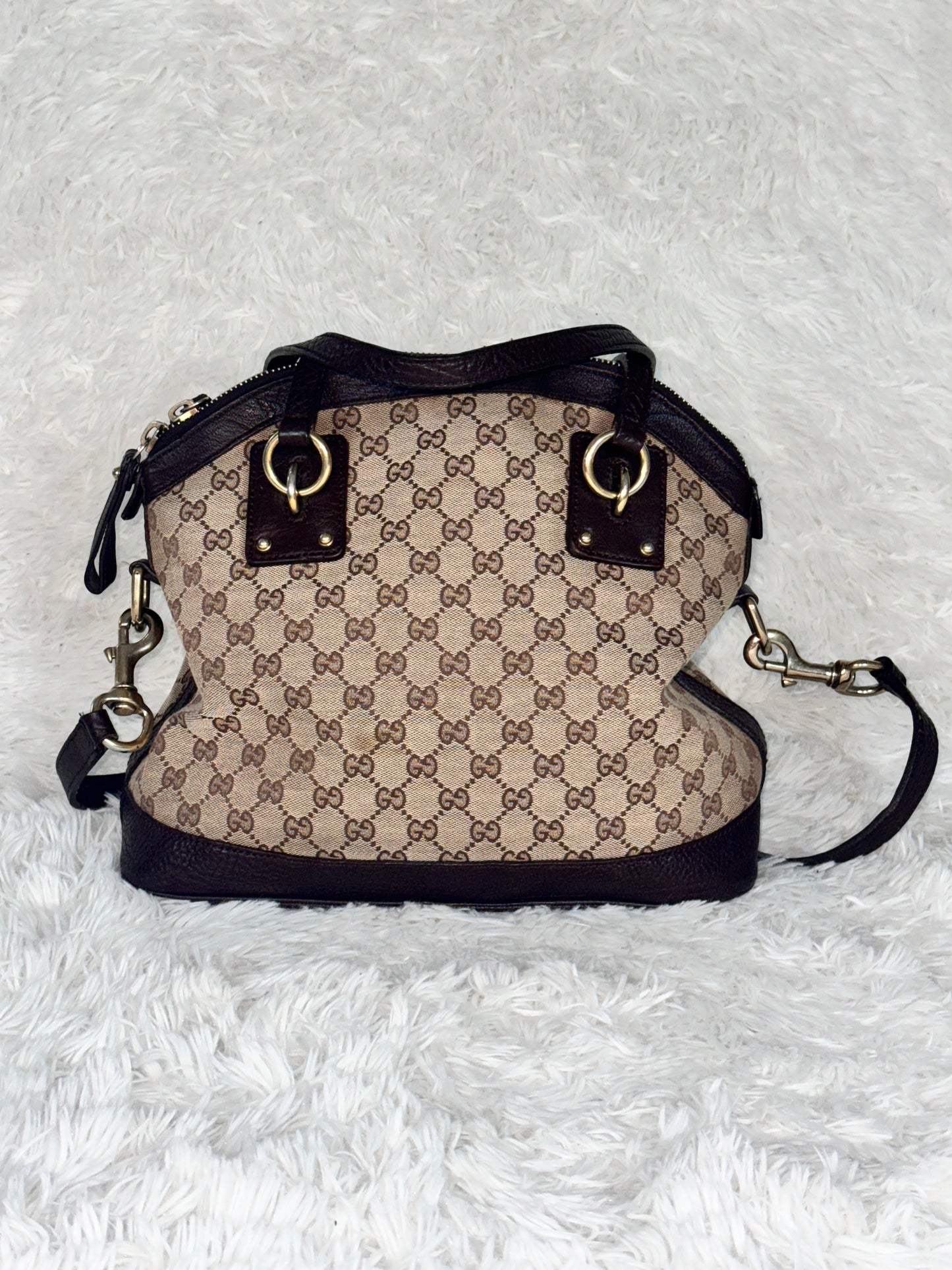 GUCCI GG Canvas Tote Bag with Interlocking G Charm