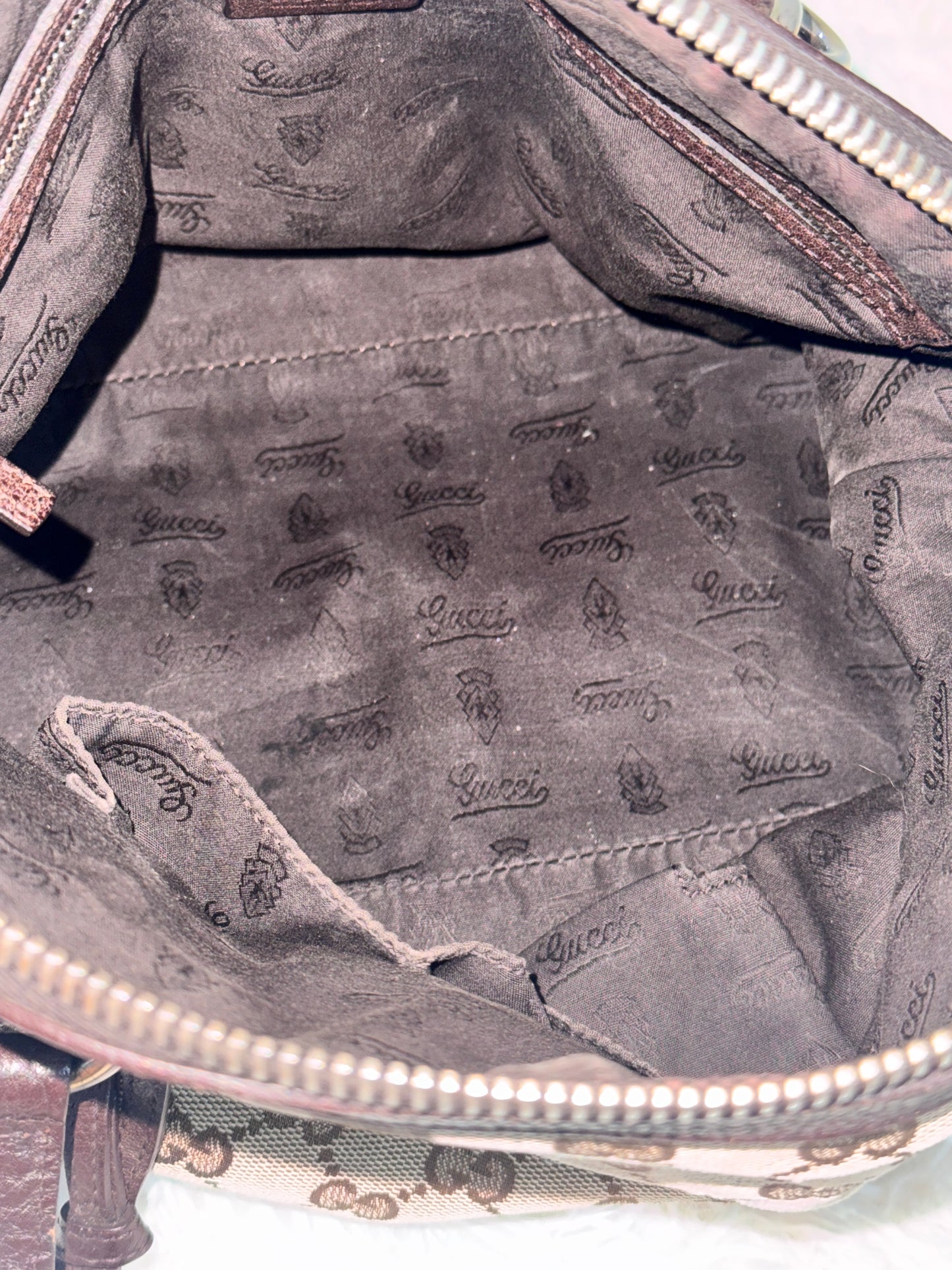 GUCCI GG Canvas Tote Bag with Interlocking G Charm