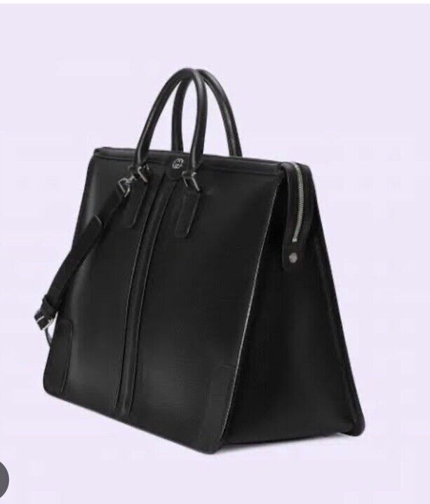 Gucci Interlocking G Black Leather Briefcase