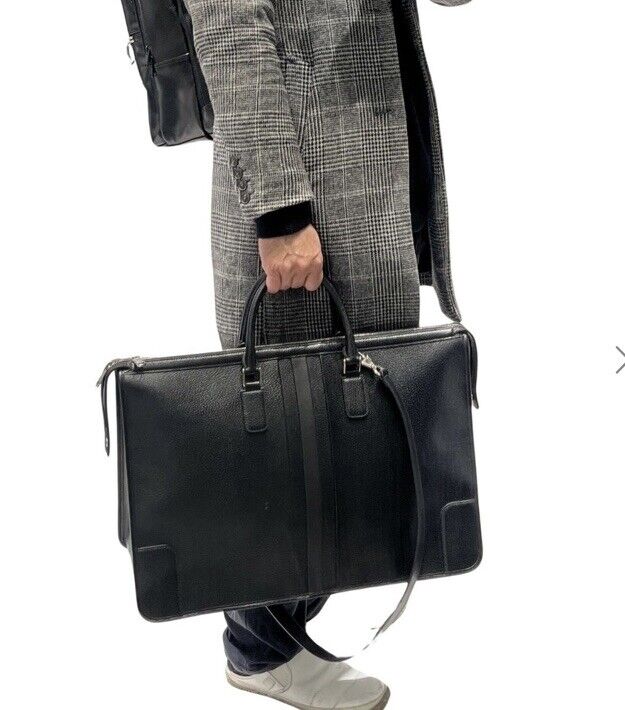 Gucci Interlocking G Black Leather Briefcase